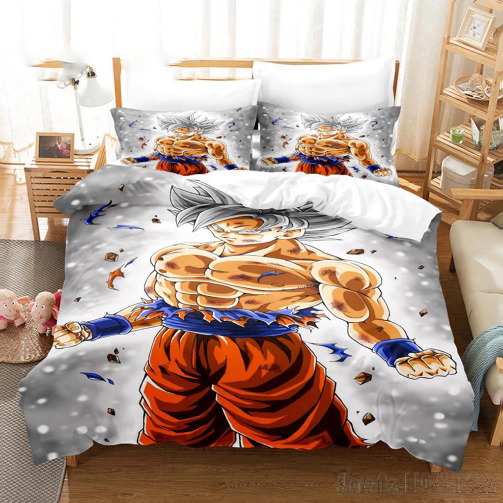 Japanese Anime Dragon Ball Duvet Cover Goku Bedding Sets For Boys Kids Teens Quilt Cover Pillowcases Children Christmas Gift