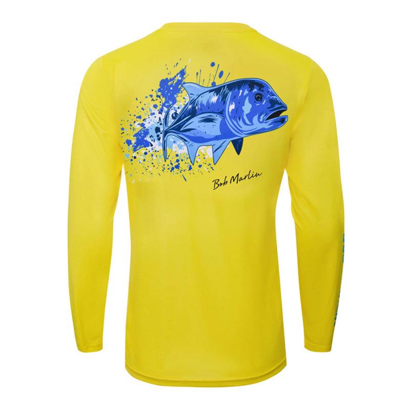 BOB MARLIN Outdoor UV Protection Hooded Fishing Shirt with Lure Design 4XL 2940₽