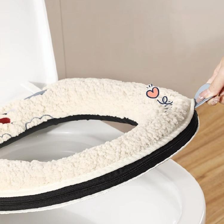 Winter Toilet Cover with Zipper and Handle Keep Warm andCozy for All-Season