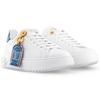 Time Out Cow Leather Low Top Skateboard Shoes Women's White Blue 1ACHU9