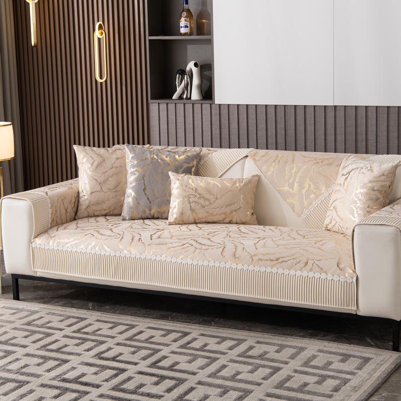 2023 Winter Non-Slip Plush Jacquard Sofa Cushion Cover