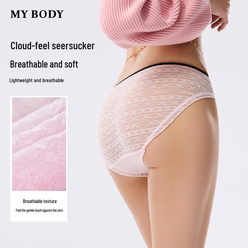 mybody Women's Sweet Mesh Thong Underwear