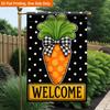 2D Flat - 2D Flat Printing Garden Flag 1pc, Welcome Carrot Decor Durable Single-Sided Print Yard Flag, Garden & Home Holiday Decoration, 29.97X44.96 C