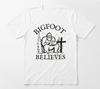 Christian Bigfoot Bigfoot Believes Reading Christian Unisex Tee White T-shirt