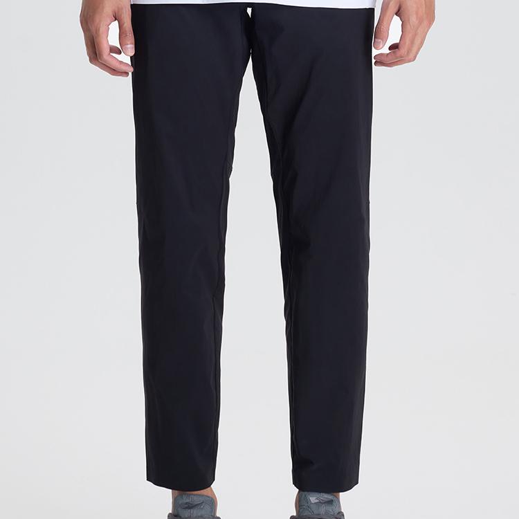 SAUCONY Solid Color Logo Straight Leg Woven Casual Pants Men Bottoms Black SC2239069-3