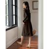 Women's Fashion Versatile Vest & Long Sleeve Midi Dress Set