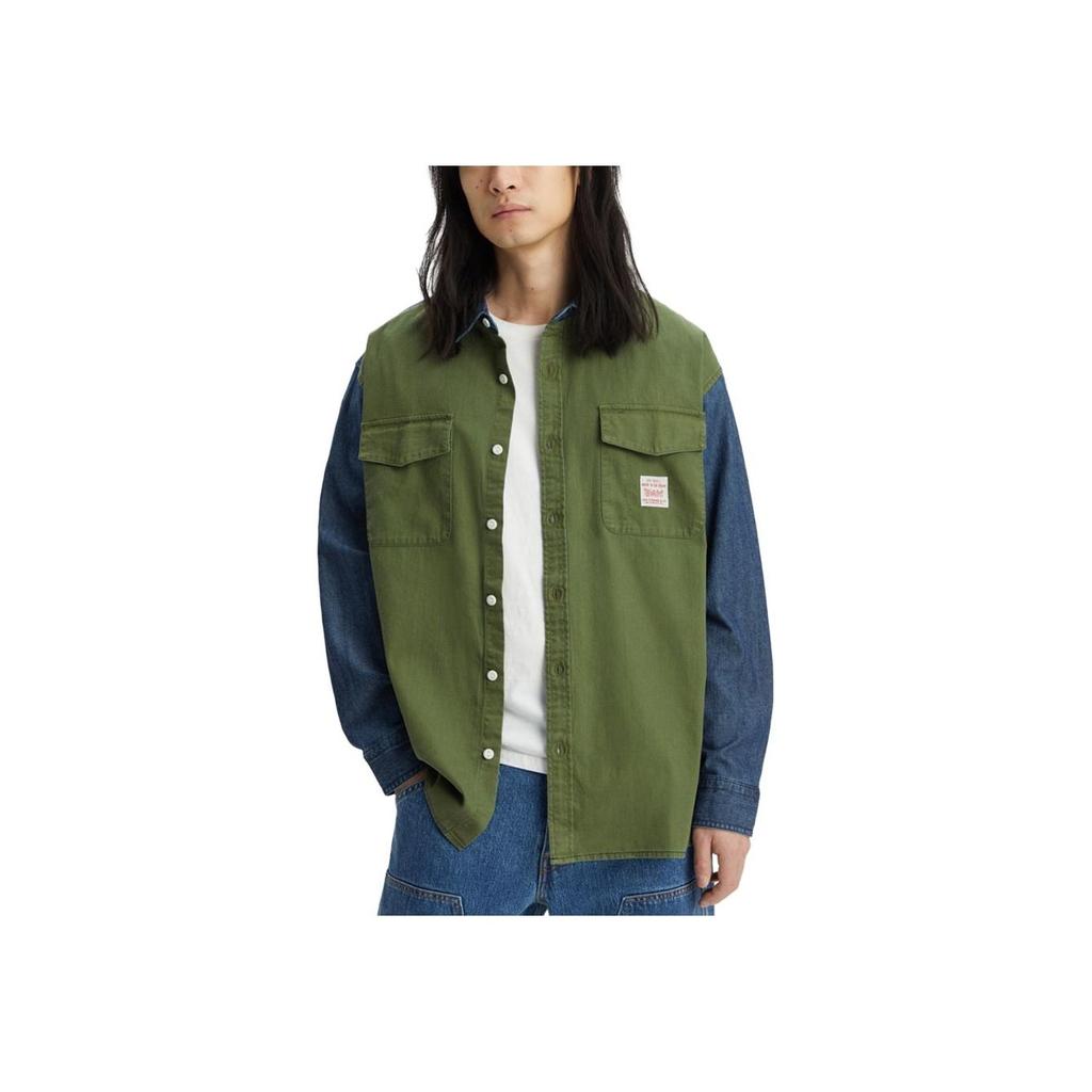 Levis Color Block Vintage Casual Denim Long Sleeve Shirt Men Shirts A5724-0001