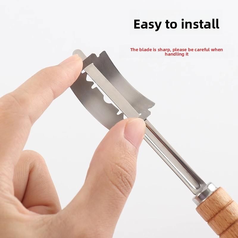 Wooden Handle High-quality Bread Pattern Contouring Knife