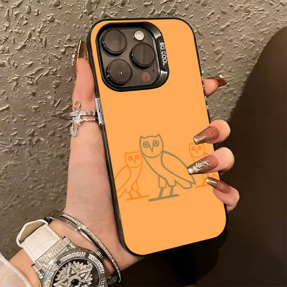 

OWL-l D-Drake OvO Phone Case For iPhone 17,16,15,14,13,12,11 Plus,Pro Max,XS,Colored Silver Plated Inside Cover iPhone15promax