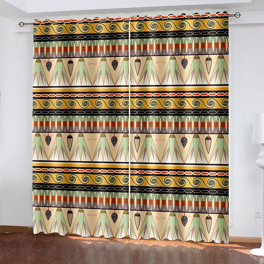 

Древняя цивилизация серии люкс гостиная спальня украшение солнцезащитная штора 2 шт крючка дырокол 100W130H(CM)40x51in&Grommet Top