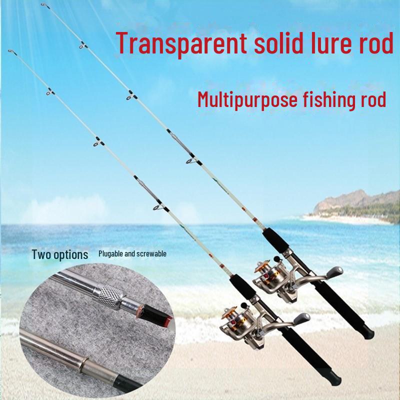 Fiberglass Fishing Rod with Solid Plug-in Stalk, 1.8/2.1m Resin Lure Rod