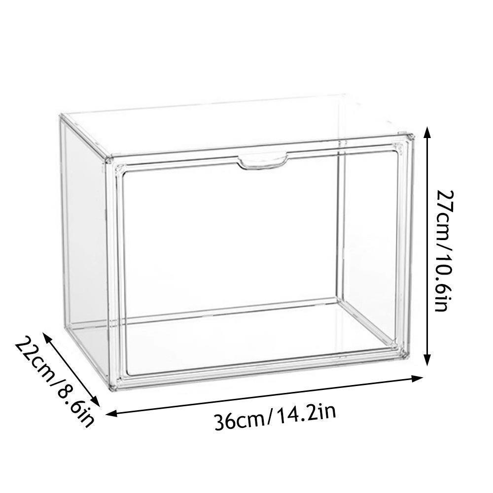 Transparenter Vitrinenschrank Acryl Schreibtisch-Organizer-Box Buchaufbewahrungsboxen Große Kapazität Sortierbox Bücherregal Staubdicht