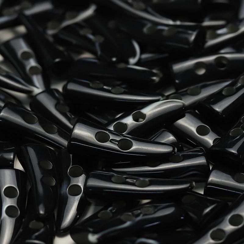 

Horn Tip Two-Eyed Resin Buttons Double-Sided Leather Coat Decorative Accessories Trench Coat Blazer Buttons 1 #[44x18mm QH303 horn tip two eyes black]