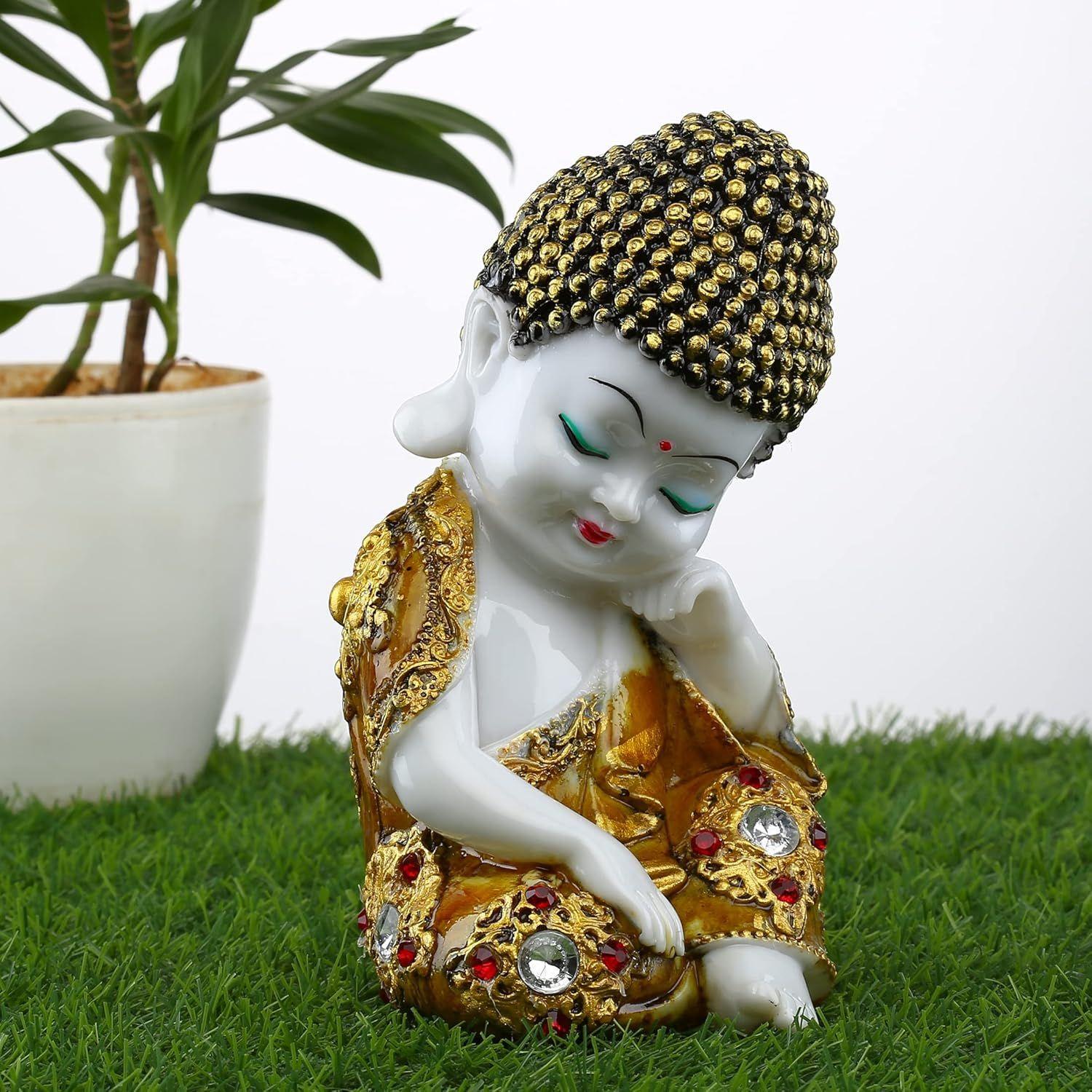 

Полирезиновая статуэтка Будды, декоративная фигурка, маленький монах-будда, фигурка для домашнего декора, приборная панель автомобиля