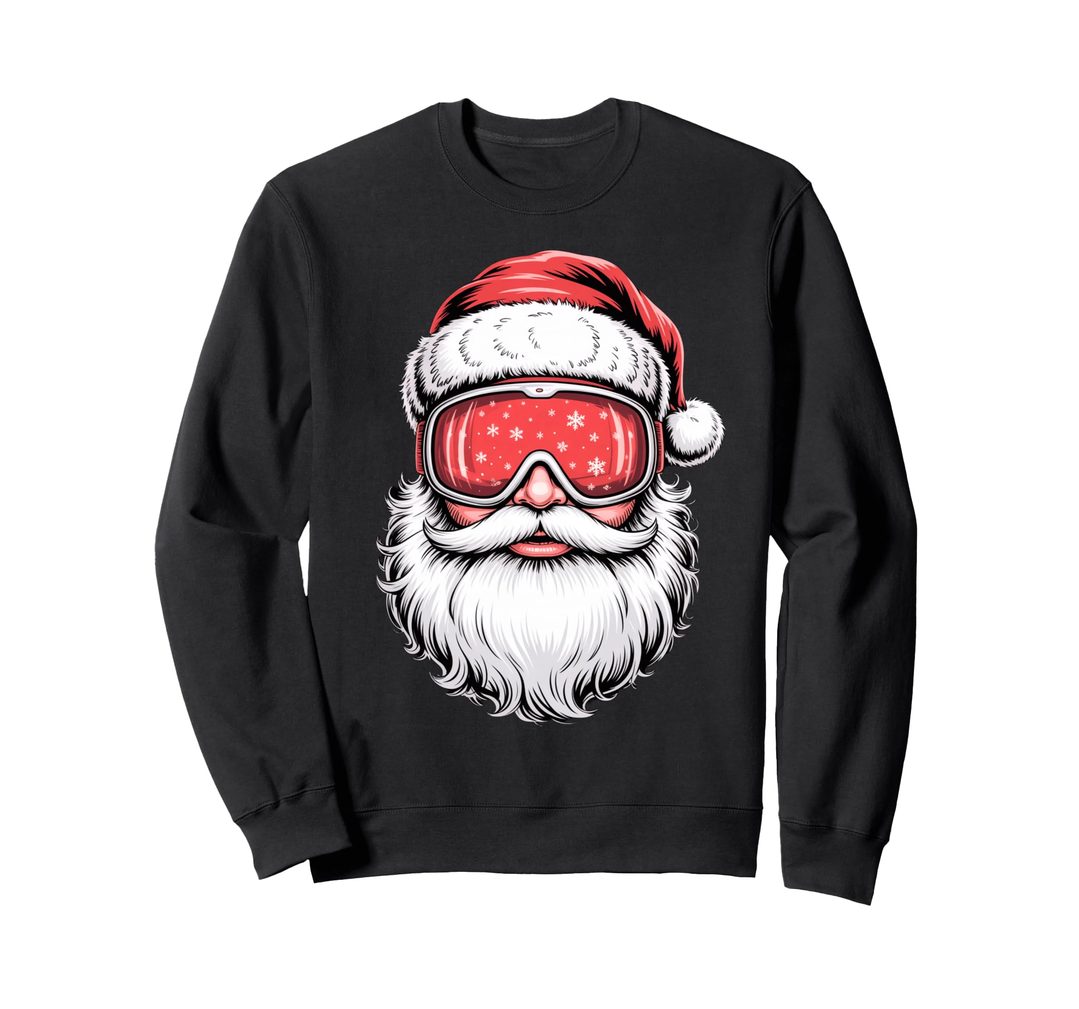 

Cool Snow Goggles Retro Snowboard Ski Santa Christmas Sweatshirt чёрный