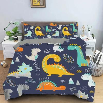 Bettwäscheset Dinosaurier-Muster Bettbezug Kissenbezug Kinder Erwachsenen Zimmerdekoration Übergröße Bettbezug-Set 2/3-teilig