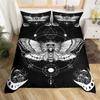 Butterfly And Death Moth Duvet Cover Queen Gothic Skull Flower Star Sky Moon Bedding Set Polyester Boho Exotic Black Quilt Cover
