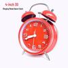 4-Inch Metal Bell Dorm Alarm Clock with 3D Numbers - Silent for Student Bedside