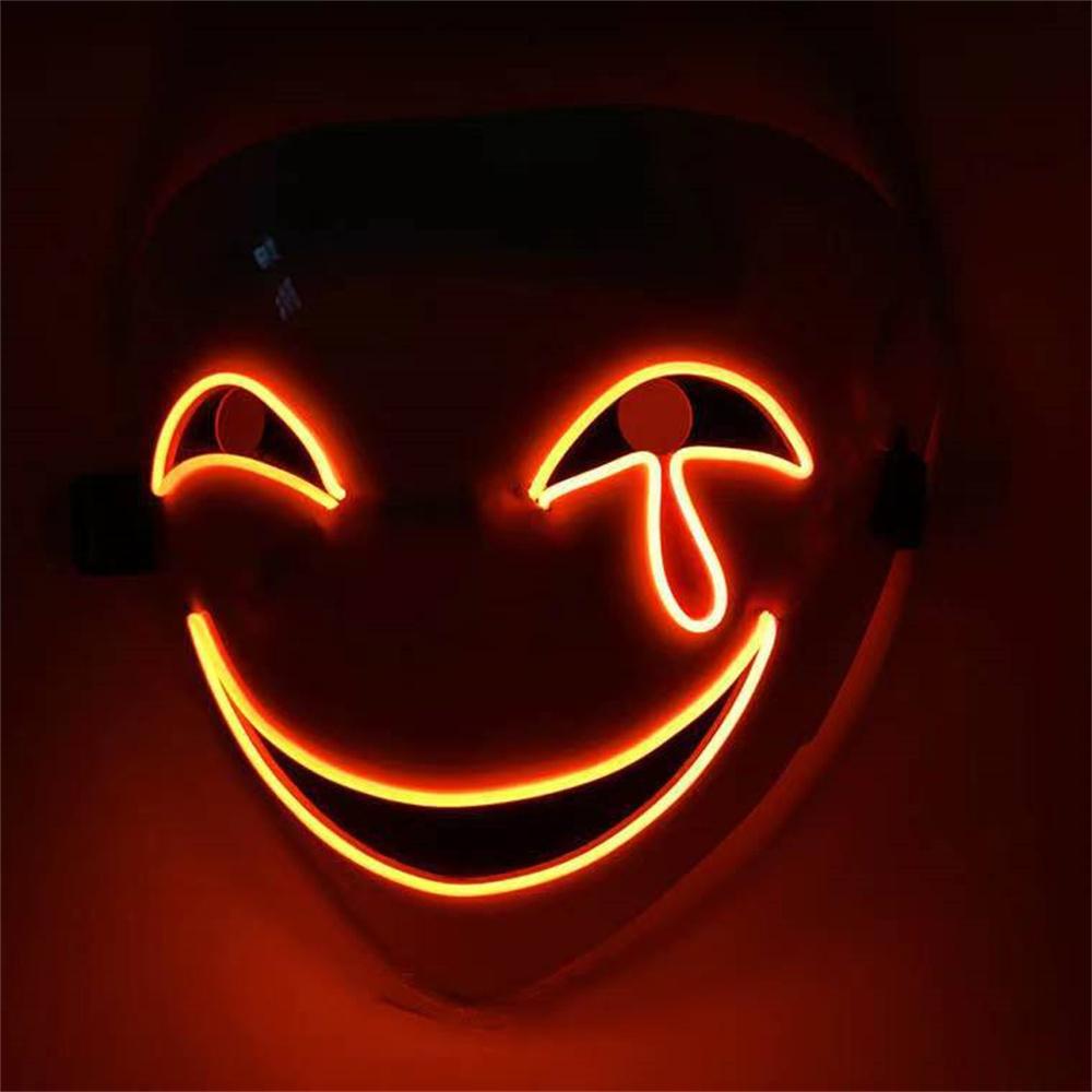 Luminous Mask Soft Light Abs Scary Clown Mask Show Party Clothing Stand Out In The Crowd Halloween Led Mask Led Light Mask 2aa