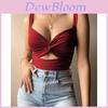 Women Summer Vneck Tank Top With Tiefront Elastic Band For Street Fashion