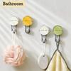 2PCS Suction Cup Hooks No Drill Wall Hooks Reusable Bathroom Kitchen Bedroom Towel Clothes Hanger Home Organizer Waterproof