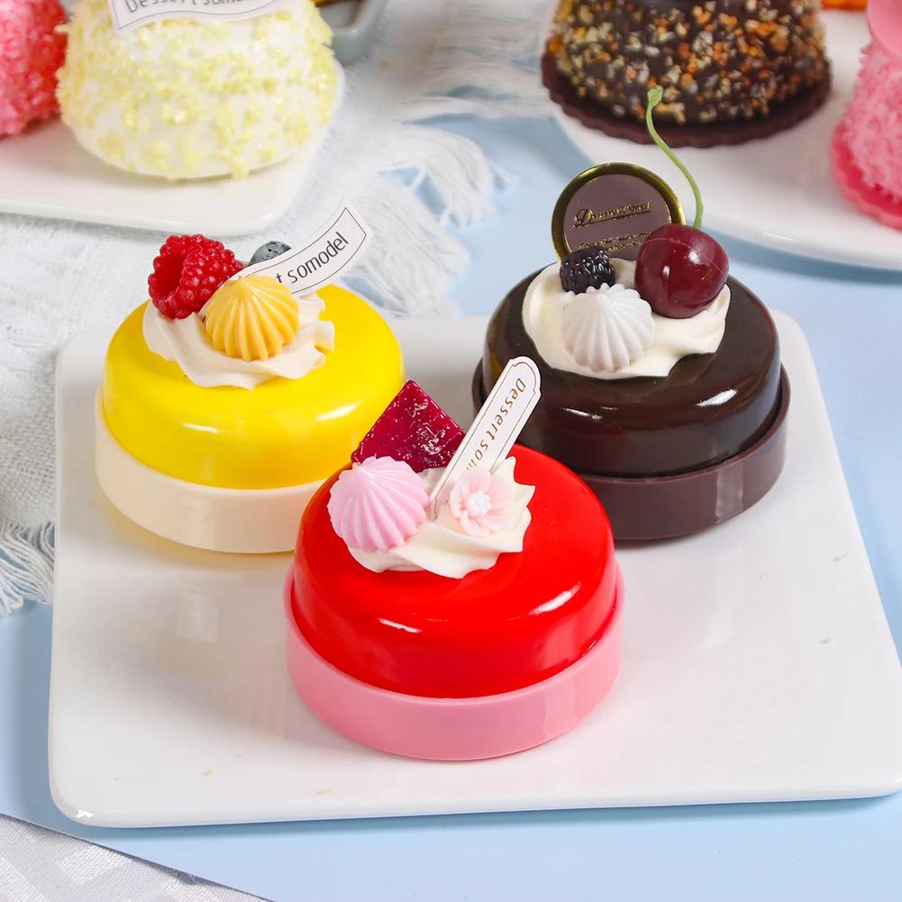 1PC Artificial Fruit Cake Biscuit Fake Food Decoration Photography Pro Food Simulation Cake Model Tea Table Decoration