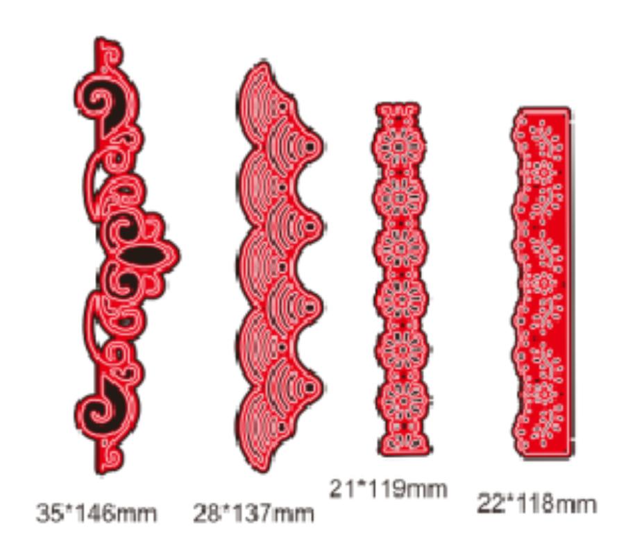4 stuks/Set Kant Frame Snijmal Scrapbook Embossing Snijmal Vorm DIY Decoratie Kaart