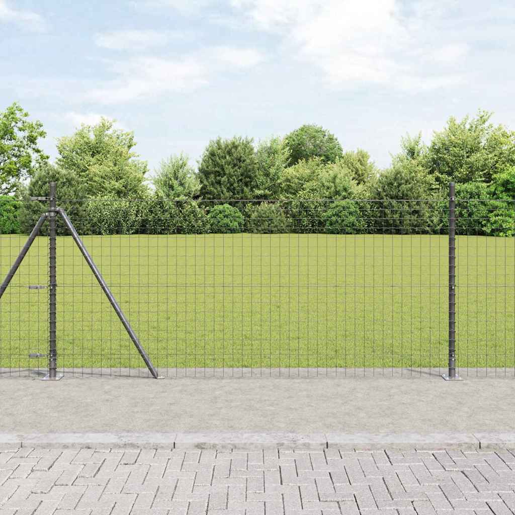 Welded Wire Fence with Concrete Foundation 25 x 1 m (W x H)