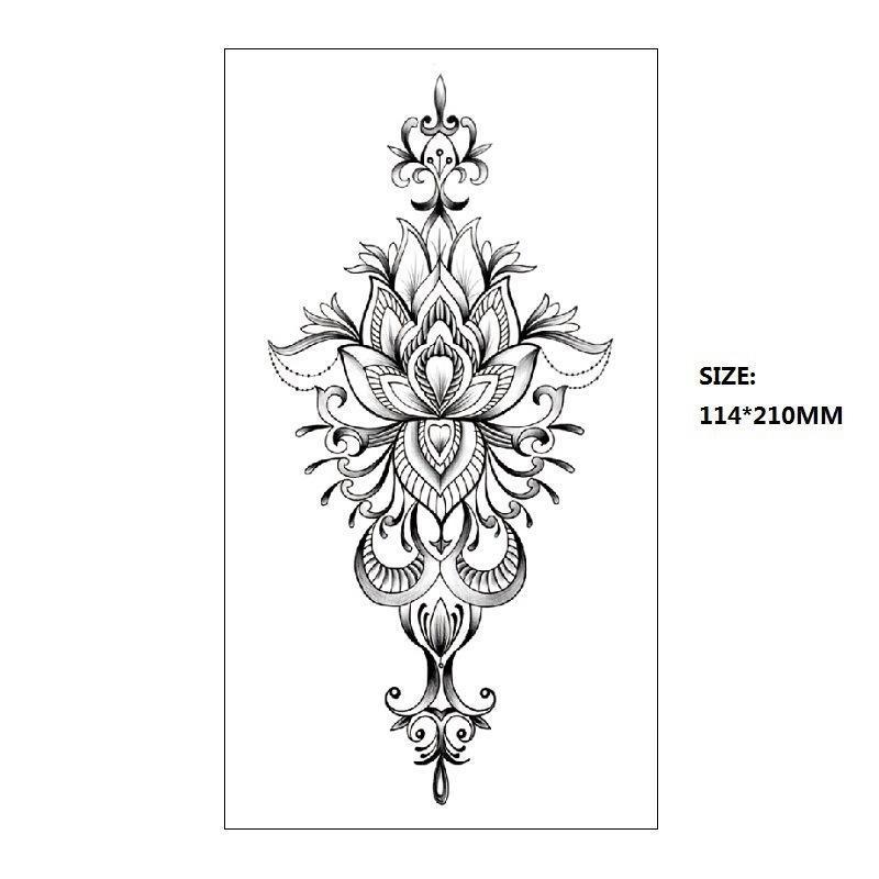 Bohemian Geometric Shape Water Transfer Small Full Arm Back Sexy Simulation Tattoo Sticker