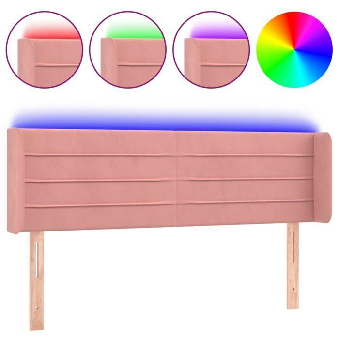 VidaXL LED Headboard Bedroom Furniture Double Bed Accessory Head of Bed Frame Interior Pink 3123429