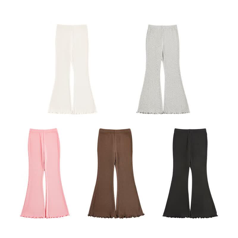 Youyou Girls' Ruffled Hem Soft Stretch Flare Leggings