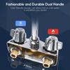 4 Inch Center Commercial Sink Faucet Wall Mount Kitchen Hand Sink Faucet, 1/2" NPT Male Inlet, Brass Constructed & Chrome Polished, with 3-1/2"