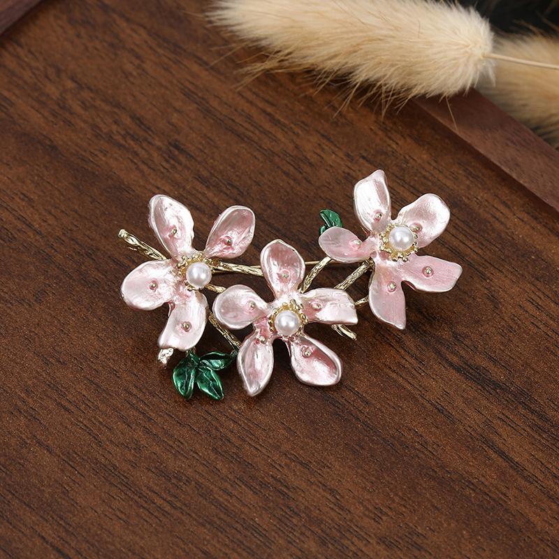 Pin de rever dulce în formă de floare, incrustat cu broșe strălucitoare pentru femei, fete, corsaj versatil, accesorii vestimentare, cadouri