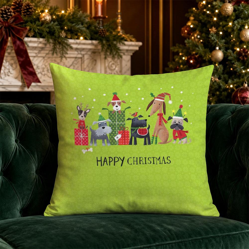Christmas Cute Throw Pillow Covers Pattern Cushion Cover Suitable for Sofa Bedroom Car Pillow Cover