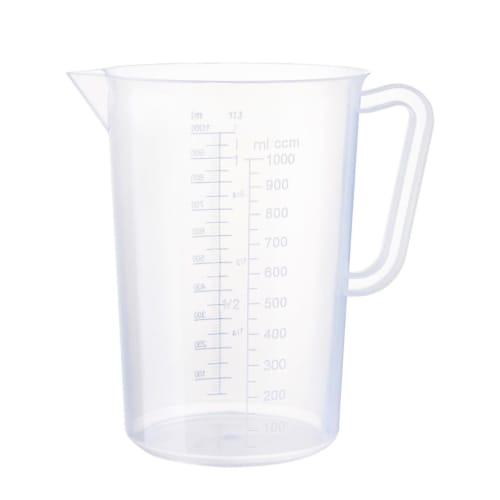 M.T. Trimatsu SUNNEX MTI Polypropylene Measuring Cup, 1.0L, Made of Polypropylene, Break-Resistant, Heat-Resistant up to 120C, Can Measure Hot Water