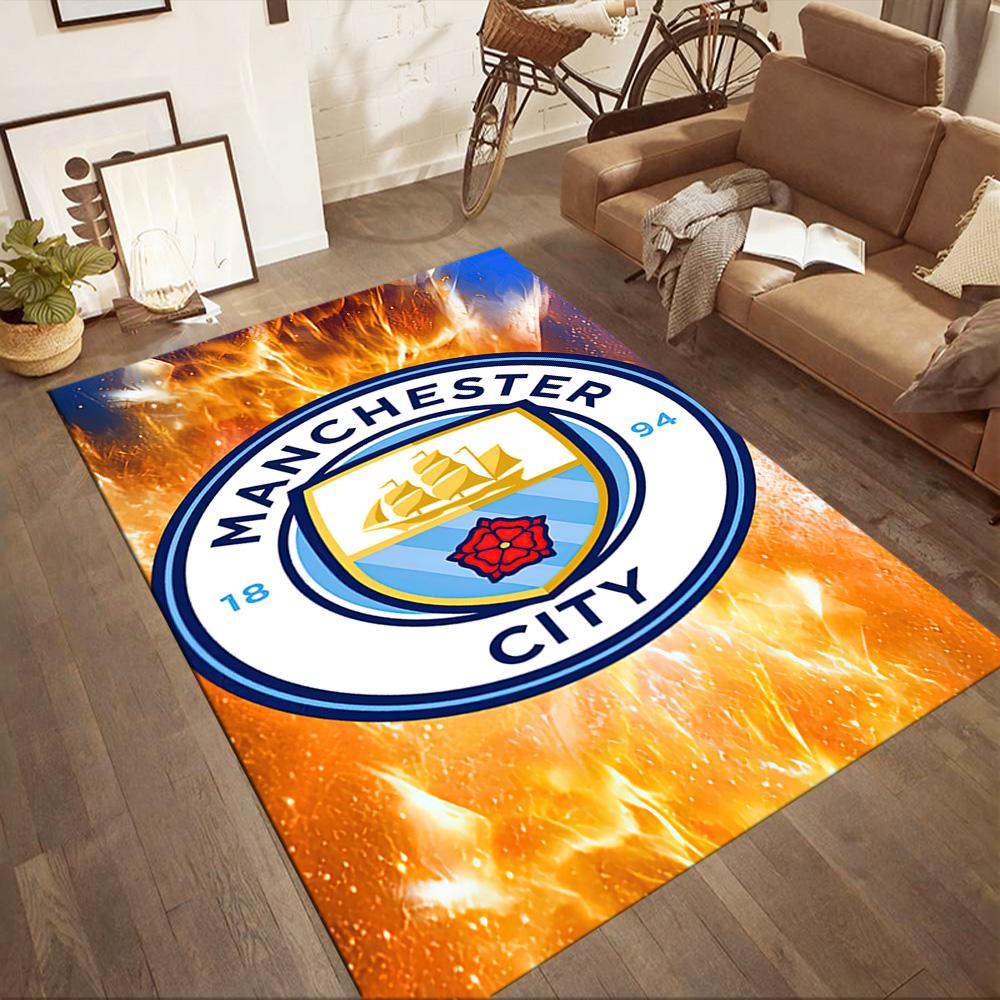 Manchester City Fc Square Rugs Are a Great Choice for Living Rooms, Bedrooms, Home Décor, and As Gifts.