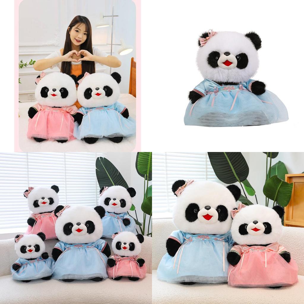 Adorable Large Panda Plush Toy With Chinese Style Hanfu Design For Birthday Gifts And Cuddling Comfort