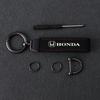 Suede Car Keyring Pendant Car Emblem Keychain For Honda Civic Accord Fit Jazz Pilot CRV Odyssey Passport City Vezel Accessories XL7