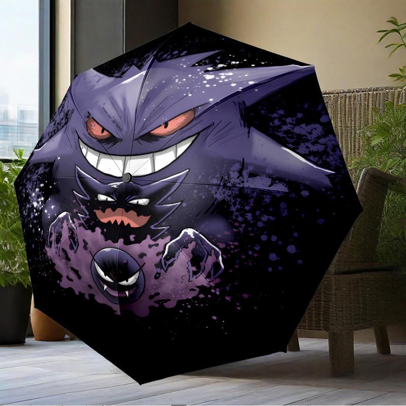 Ghost Haunting Glow Umbrella Folding umbrella, automatic umbrella 8-Frame for Travel, camping Use Gift for Halloween Christmas