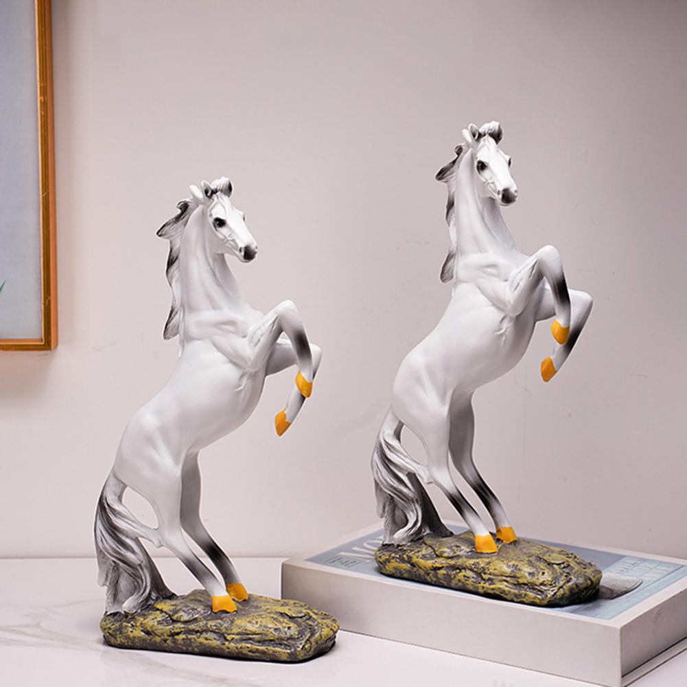 Success Horse Ornament Artistic Good Luck Horse Figurine Resin Modern Horse Statue for Home TV Stand Desk Wine Cabinet Decor