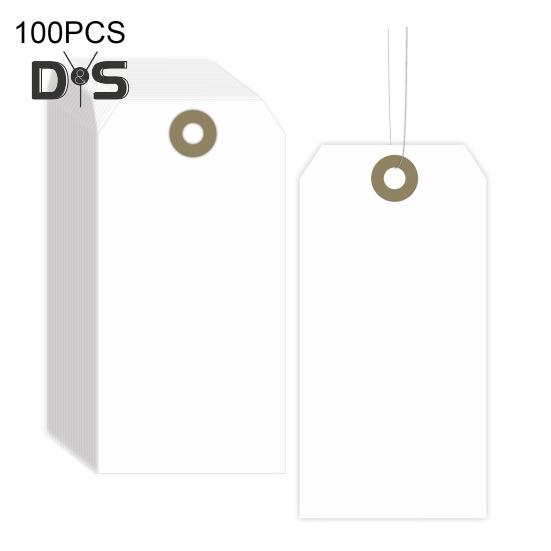100Pcs Blanks Shipping Tags with Wire Hang Tags Food Clothing Wine Labels for Labeling Inventory Crafts
