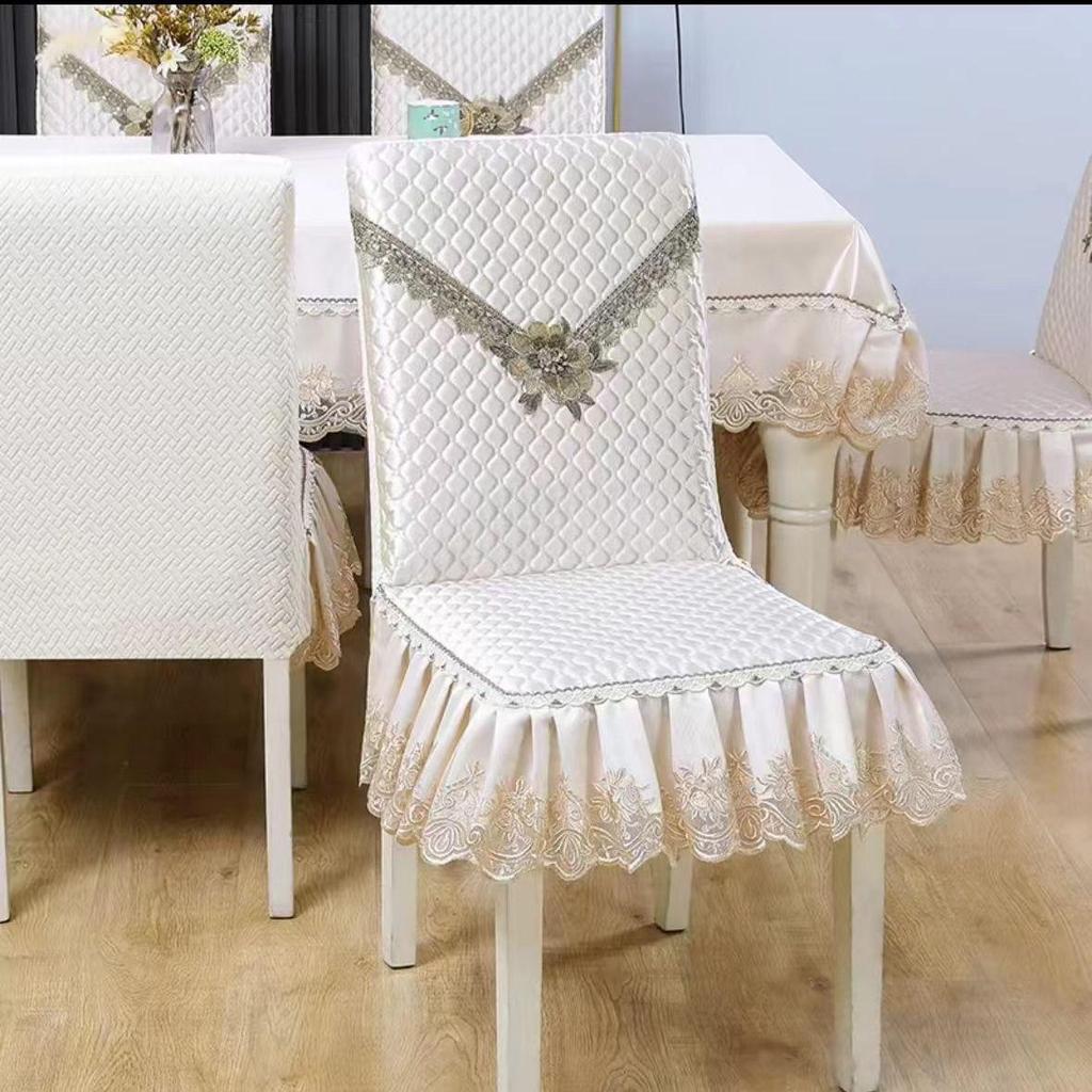 All-Season Dining Chair Cover with Built-In Backrest Pad and Cotton Padding