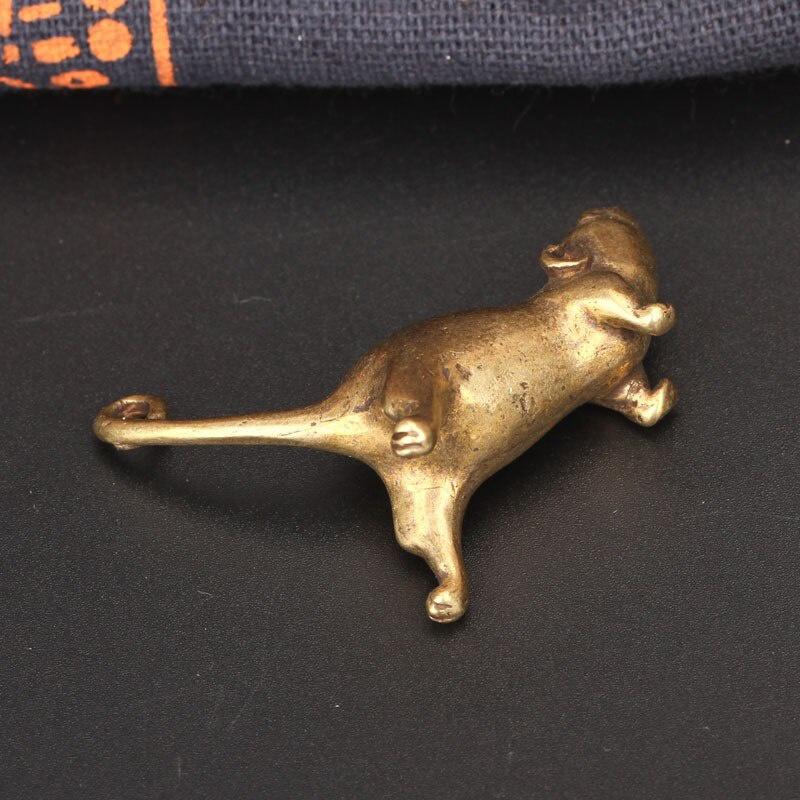 1Pc Ancient Brass Small Tea Pet Ornament Long Tail Cute Mouse Figurines Miniatures Copper Lucky Rat Study Living Room Decorations