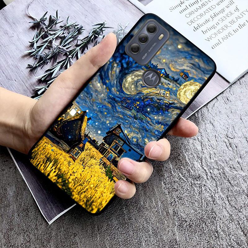 Van Gogh Starry Night Phone Case For Motorola Edge 50 40 Pro 50 40 30 Ultra Neo Fusion Moto G84 G54 G24 G53 G72 G60