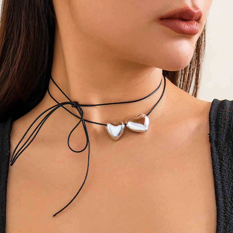 Bohemian Multilayer Handmade Beads Chain Fashion Necklaces Oil Heart Cross Pendant Jewelry For Women Accessories X0189