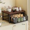 2 Tier Space Saving Kitchen Countertop Organizer with Drawer and Wire Basket with Sliding Storage Shelf