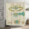 Vintage Crustacean Shower Curtain High Quality Waterproof Fabric Decorative Home Bathroom Accessory Set Perfect Gift for Shabby
