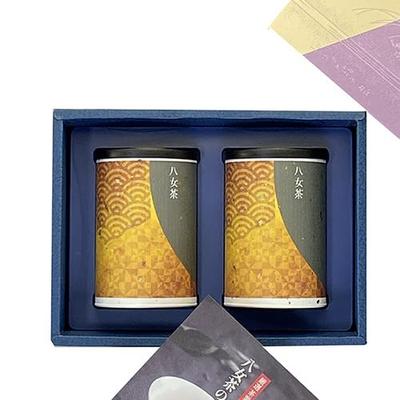 Tea Sencha Yame Tea Gift Present Sencha 2 Bottles In Paper Can Yame Cha No Sato SK-25