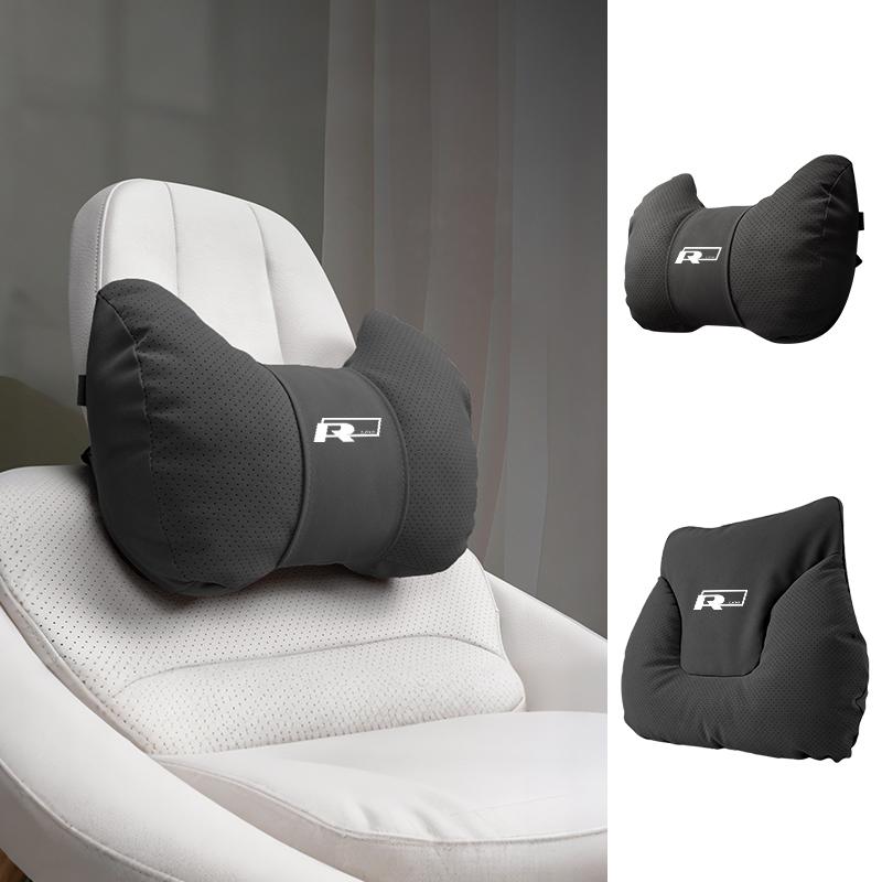 Car Neck Pillow Leather Lumbar Waist Support Auto Interior Accessories For Volkswagen VW Scirocco Jetta Beetle Passat Sharan