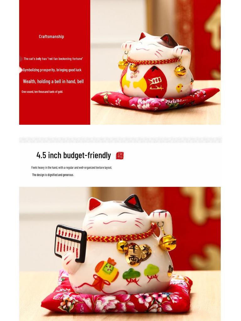 Creative Japanese Fortune Cat Ceramic Piggy Bank - Lucky Gift for Store Openings